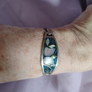 Taxco Silver and Blue Bracelet